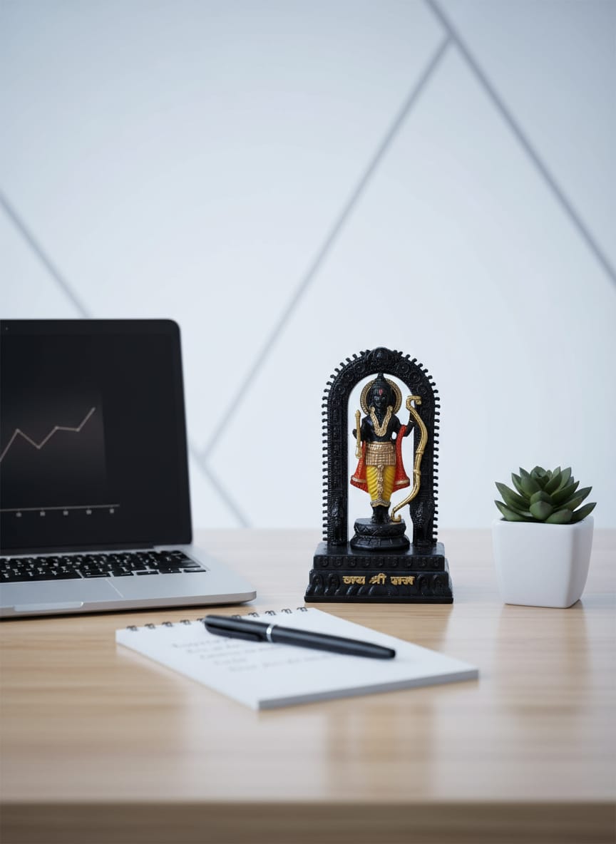 Opulent Gold Finish Meditating Ram Statue